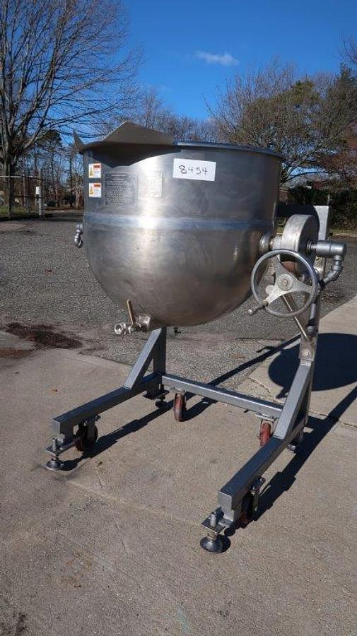 Used 80 Gallon Legion Stainless Steel Jacketed Tilt Kettle, Portable