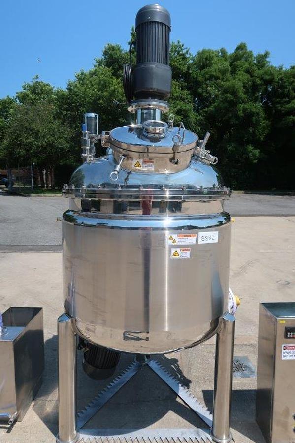 Used 125 Gallon SS Electric Jacketed Emulsifying Vacuum Kettle, Mfd. 2024