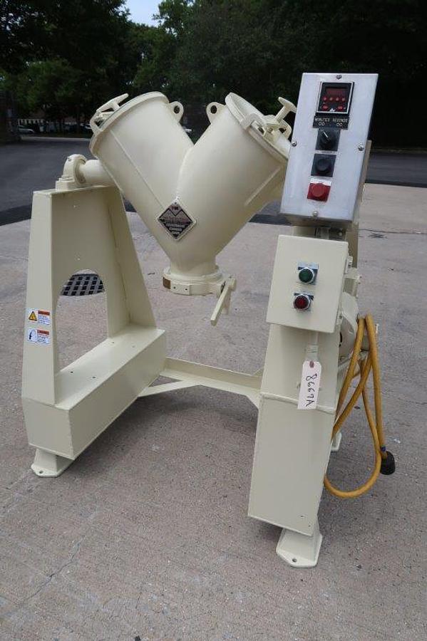 Used 1 Cu. Ft. Patterson Kelly Stainless V Blender, 325 LBS/CF Density