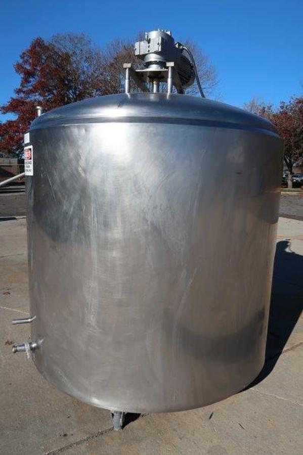 Used Cherry Burrell 900 Gallon Stainless Steam Jacketed Mix Tank