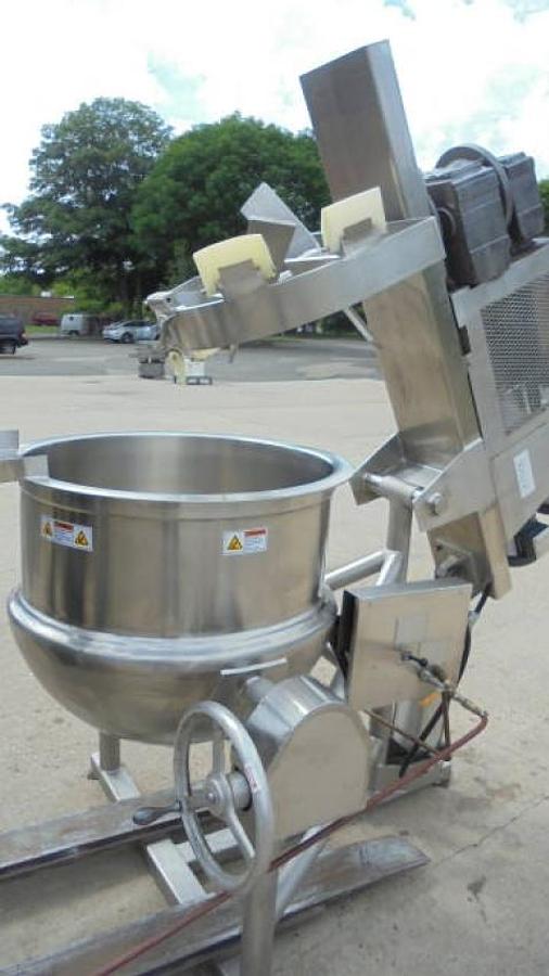 Used 60 Gallon Befco Stainless Steel Jacketed Double Motion Kettle, Tilt Out Agitation