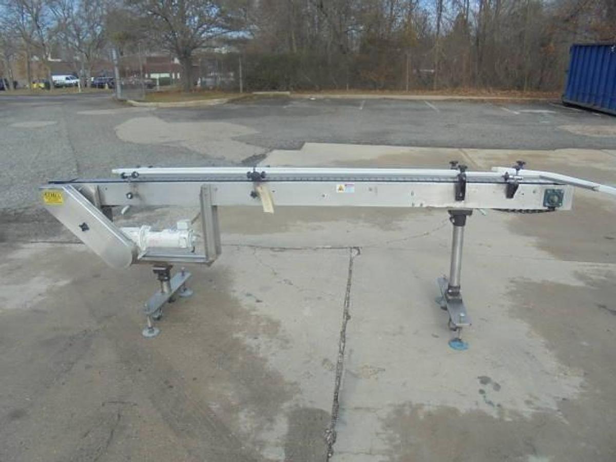 Used PDC 10 Ft. Long Motorized Bottle Conveyor, Variable Speed