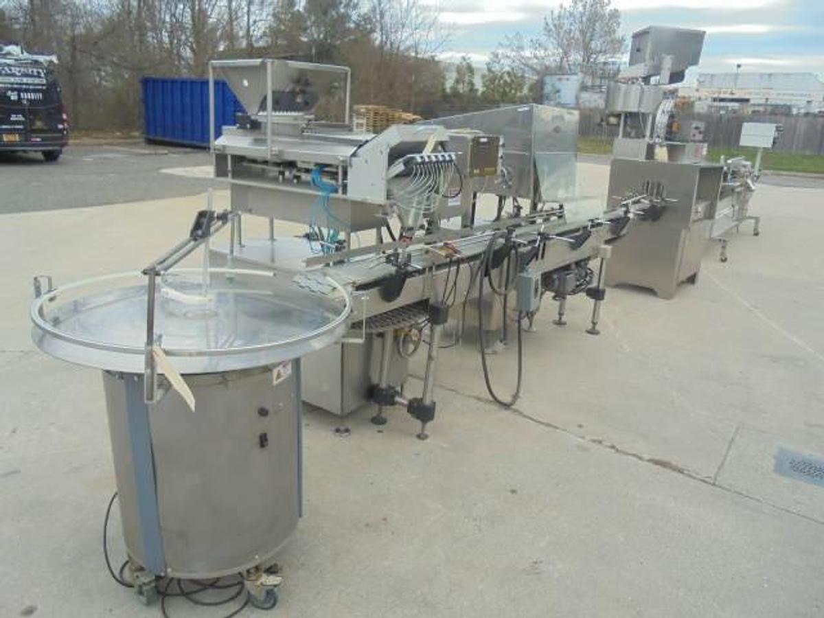 Used Tablet/Capsule Bottling Line With Swift Pack & Kaps-All Capper