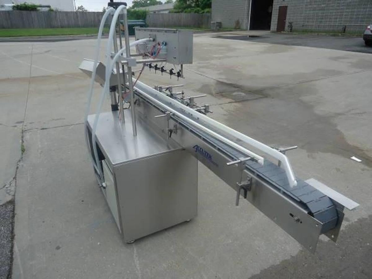 Used Accutek “Auto-Pinch 25” Six-Head Liquid Filler