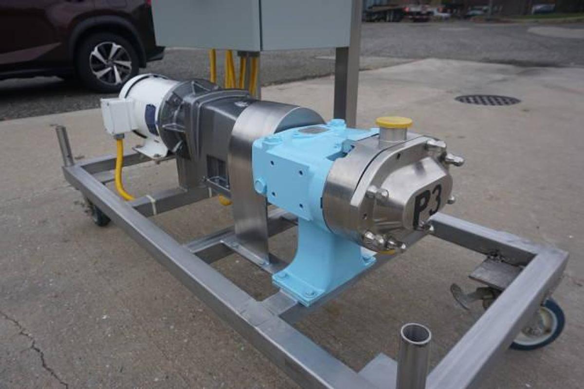Used Waukesha 030U2 Stainless Steel Positive Displacement Pump, Variable Speed