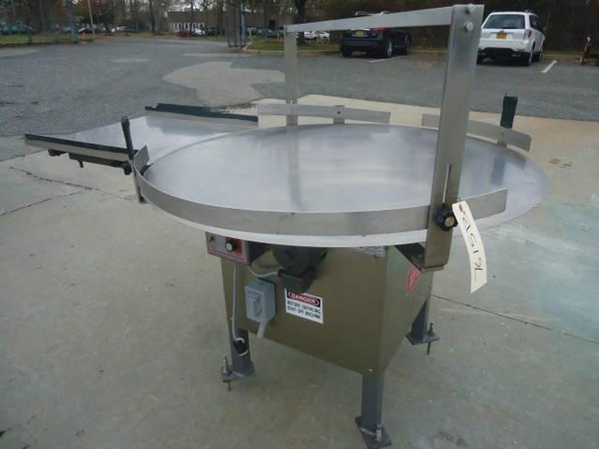 Used 48 In. Diameter Kaps-All Rotary Unscrambling Table, Variable Speed