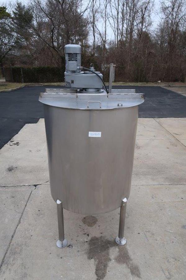 Used 600 Gallon Type 316 Stainless Mixing Tank,  Cone Bottom