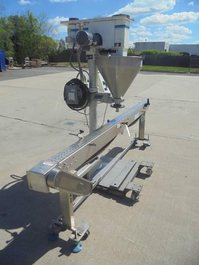 Used Mateer Burt Single Auger Powder Filler, Agitated Hopper