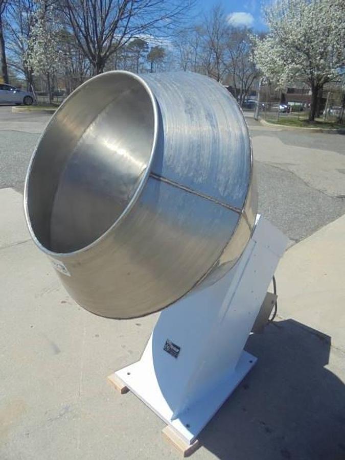 Used 36 Inch Diameter Stainless Steel Coating Pan, 1 HP Motor