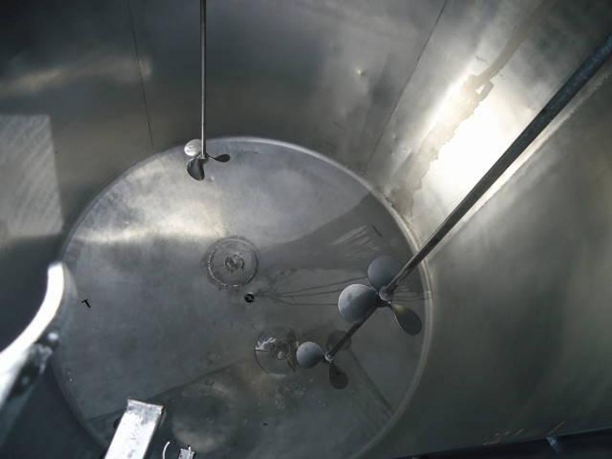 Used 2,200 Gallon Pesch Stainless Steel Vertical Mix Tank, Dished Bottom