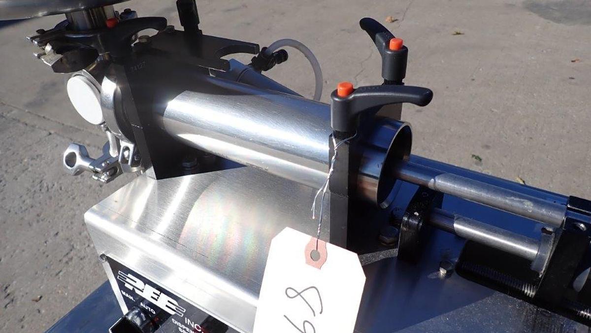 Used REB Tabletop Single Piston Filler, Air Operated