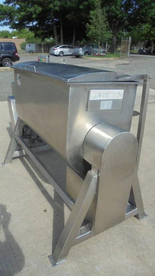 Used 15 Cu.Ft. Stainless Steel Double Ribbon Blender, Tilt Discharge