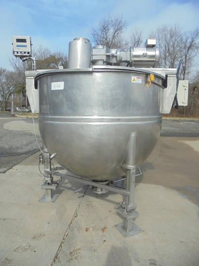 Used 300 Gallon Lee Stainless Steel Dual Action Scraper Kettle, 90 PSI Jacket