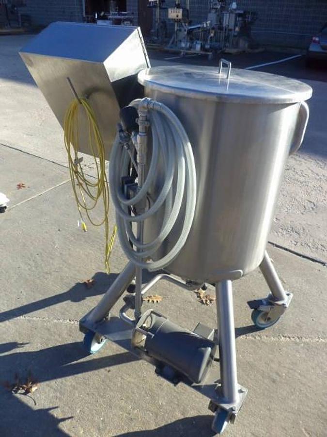 Used 30 Gallon Scott Turbon Mixer, SS vertical tank, Portable