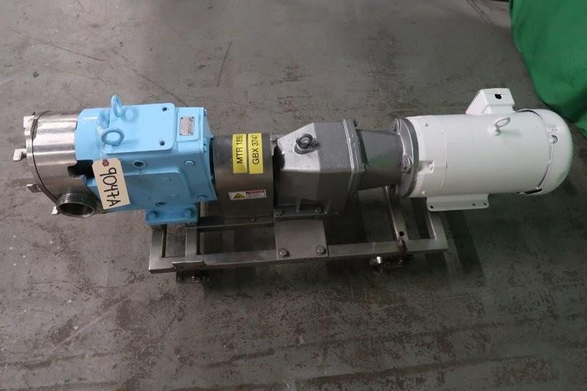 Used Waukesha 130 Stainless Positive Displacement Pump, 10 HP