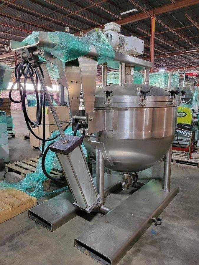 Used 200 Gallon Lee Stainless Scraper Agitated Pressure Tank, Tilt Out Agitation