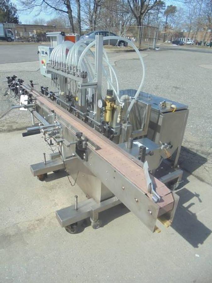 Used Kaps-All 12 Piston Inline Automatic Filling Machine