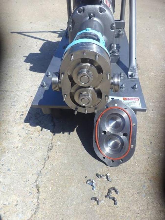Used Waukesha Size 16 Stainless Steel Positive Displacement Pump, 1  HP, Variable Speed