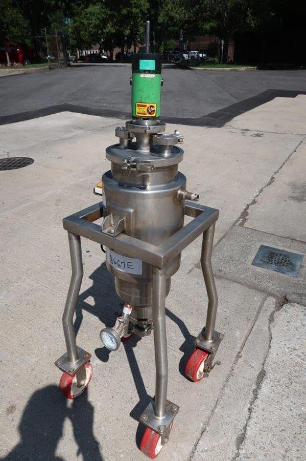 Used 5 Gallon Stainless Jacketed Mix Tank, Variable Speed