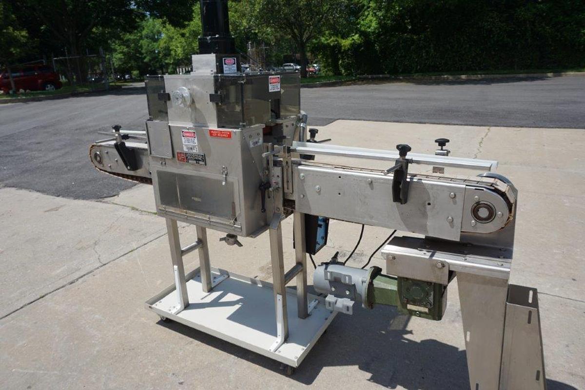 Used Universal Four (4) Spindle Cap Tightener/Retorquer, With Conveyor