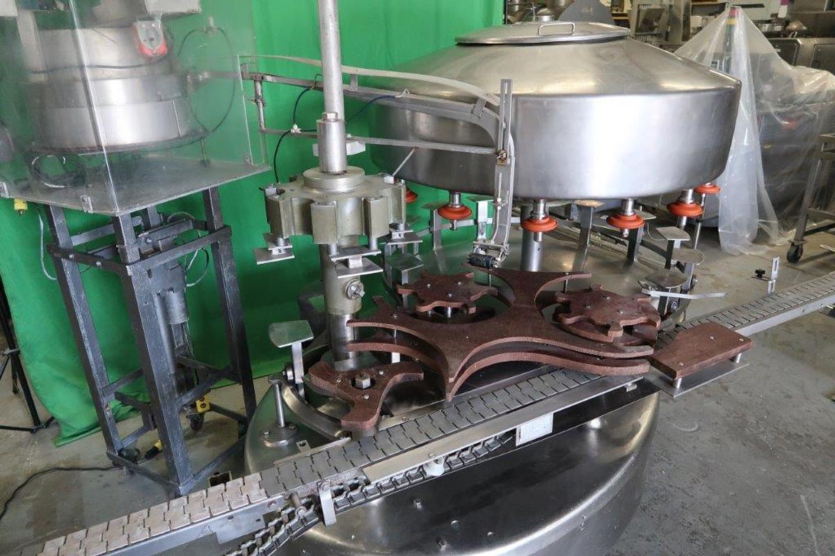 Used Filler Specialties 14 Valve Rotary Filler with Snap Capper, Stainless