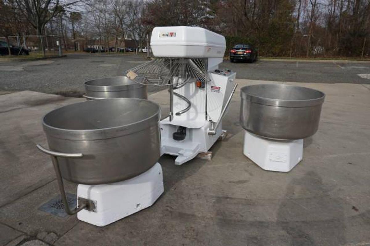 Used Colborne (Esmach) 200 Kg. Spiral Dough Mixer, Removable Bowls