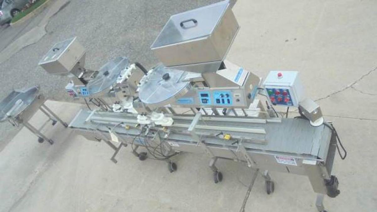Used Pharmafill/Deitz Dual Head Tablet-Capsule Counter with Motorized Conveyor