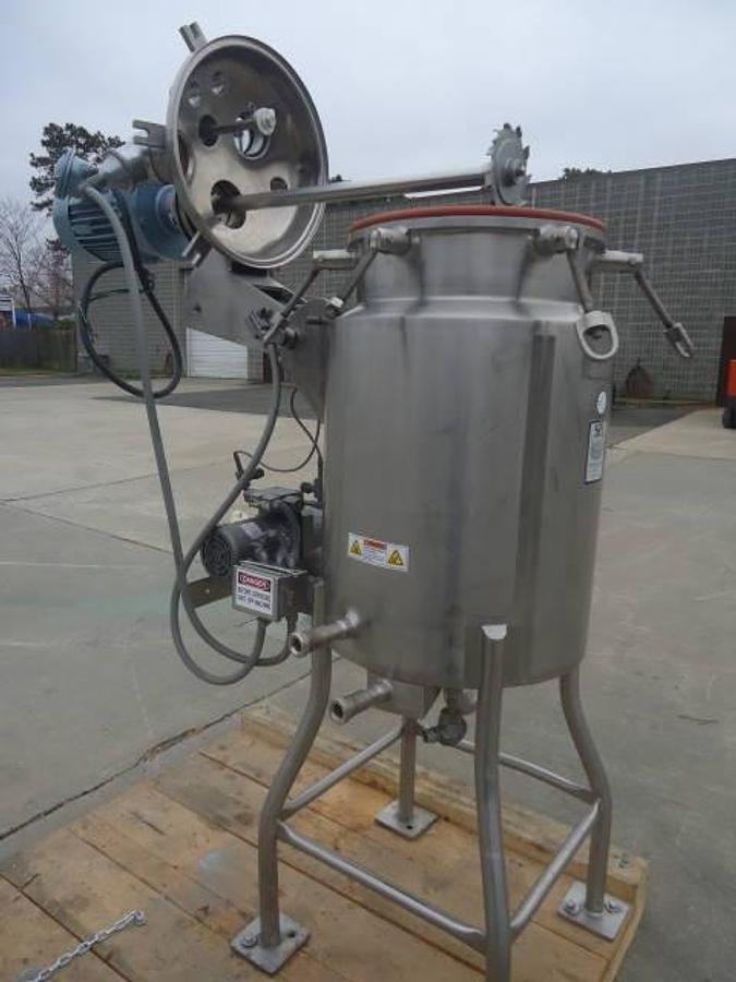 Used 40 Gallon Sfi 316 Stainless Steel Jacketed Vacuum Pressure Vessel, Disperser Agitation