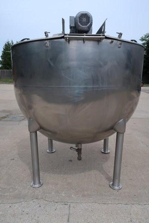 Used 500 Gallon Hamilton SS Jacketed Kettle, Full Sweep