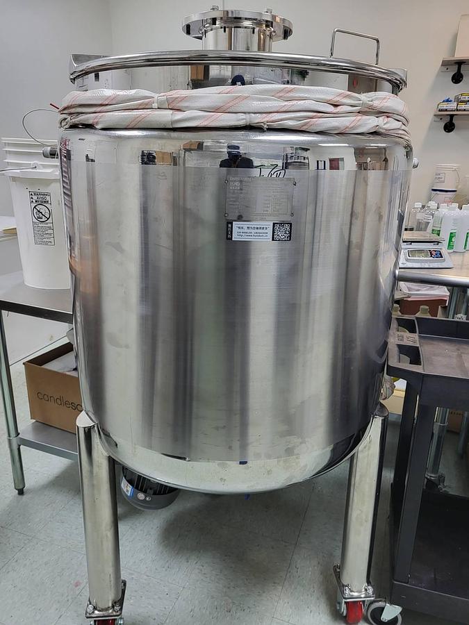 Used 300 Liter Stainless Steel Self-Contained Jacketed Electric Scraper Kettle, with Homogenizing