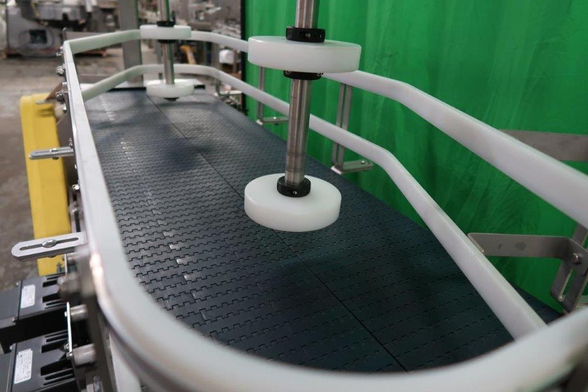 Used Multi-Conveyor Stainless Dual Lane “Loop” Conveyor, Variable Speed