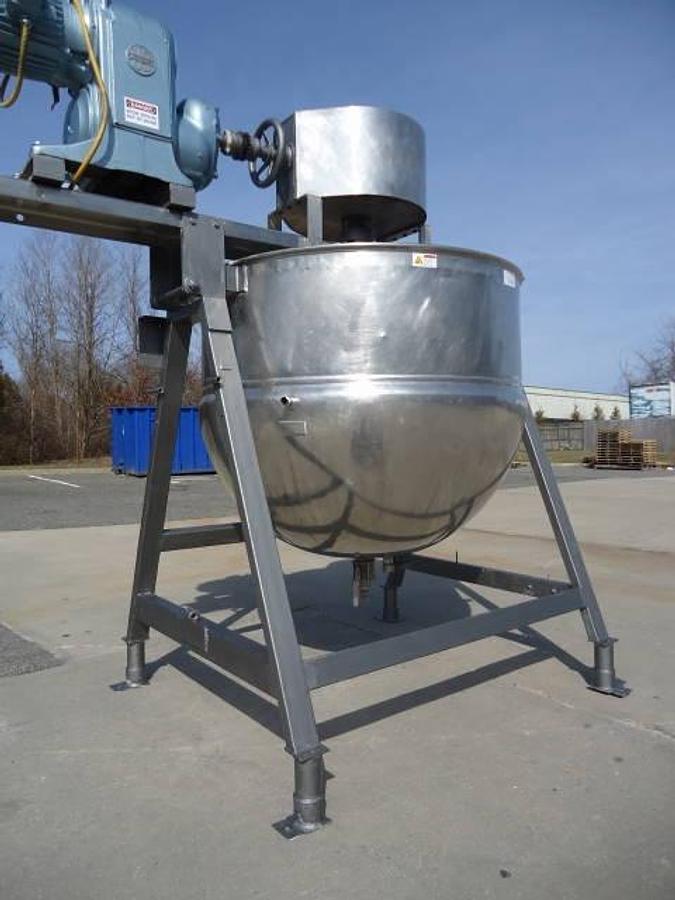 Used 500 Gallon Lee Stainless Steel Jacketed Double Motion Kettle
