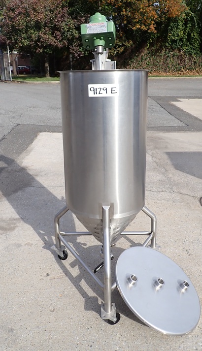 Used 60 Gallon Tank with Jacketed Cone Bottom, Portable