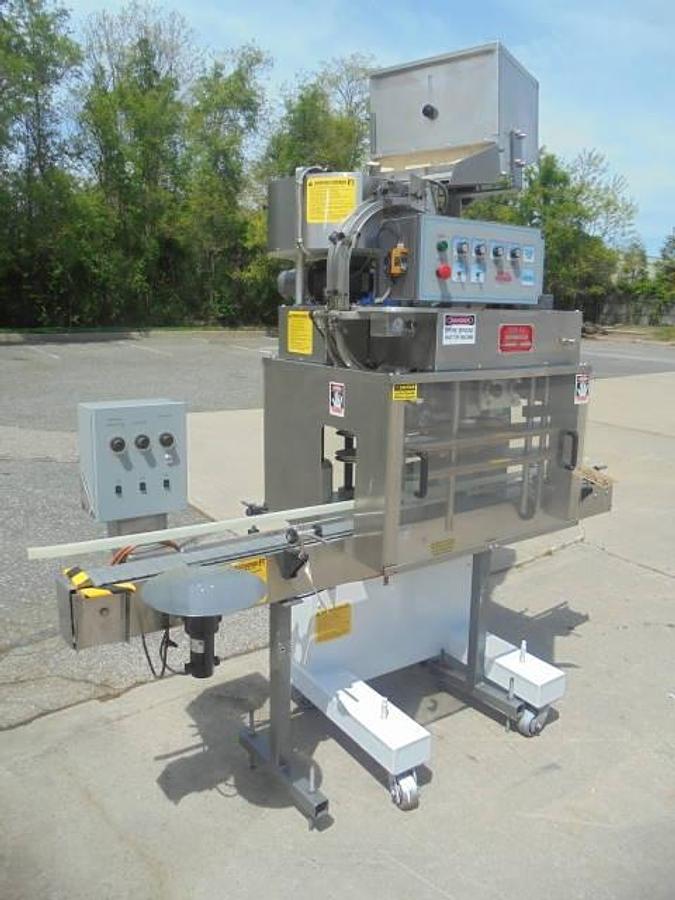 Used Kaps All E4 Four Spindle Automatic Screw Capper, 80 Per Minute