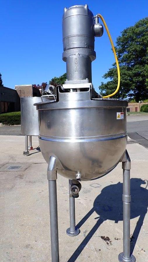 Used 60 Gallon Groen SS Twin Action Scraper Agitated Kettle, 100 PSI