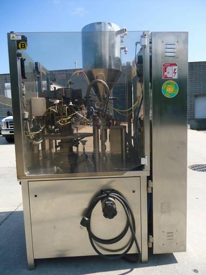 Used Unipac/Romaco Silver 80e Plastic Tube Filling And Sealing Machine, 80 Per Minute