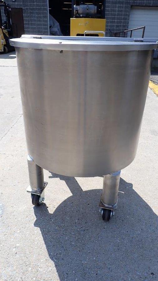 Used 200 Liter SS Vertical Tank, Cone Bottom