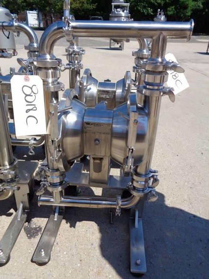 Used Murzan PI50-SL-1B-SC Type 316 SS Sanitary Double Diaphragm Pumps (4)
