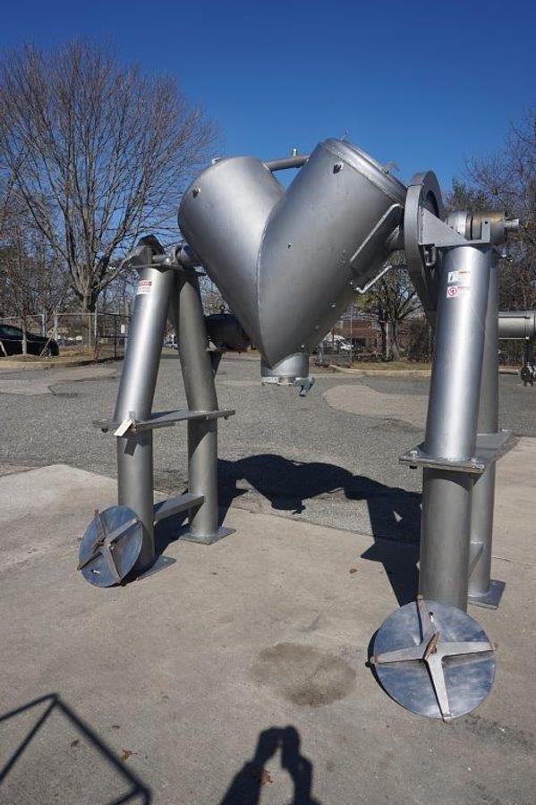 Used 10 Cu. Ft. Patterson Kelley Stainless Jacketed Twin Shell V blender,  Intensifier Bar