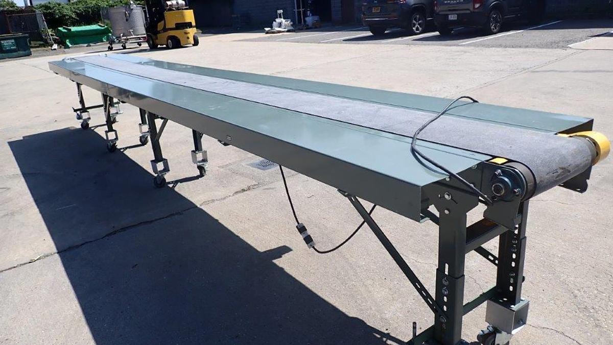 Used Hytrol 12 In. W X 20 Ft. Long Motorized Belt Conveyor, Portable