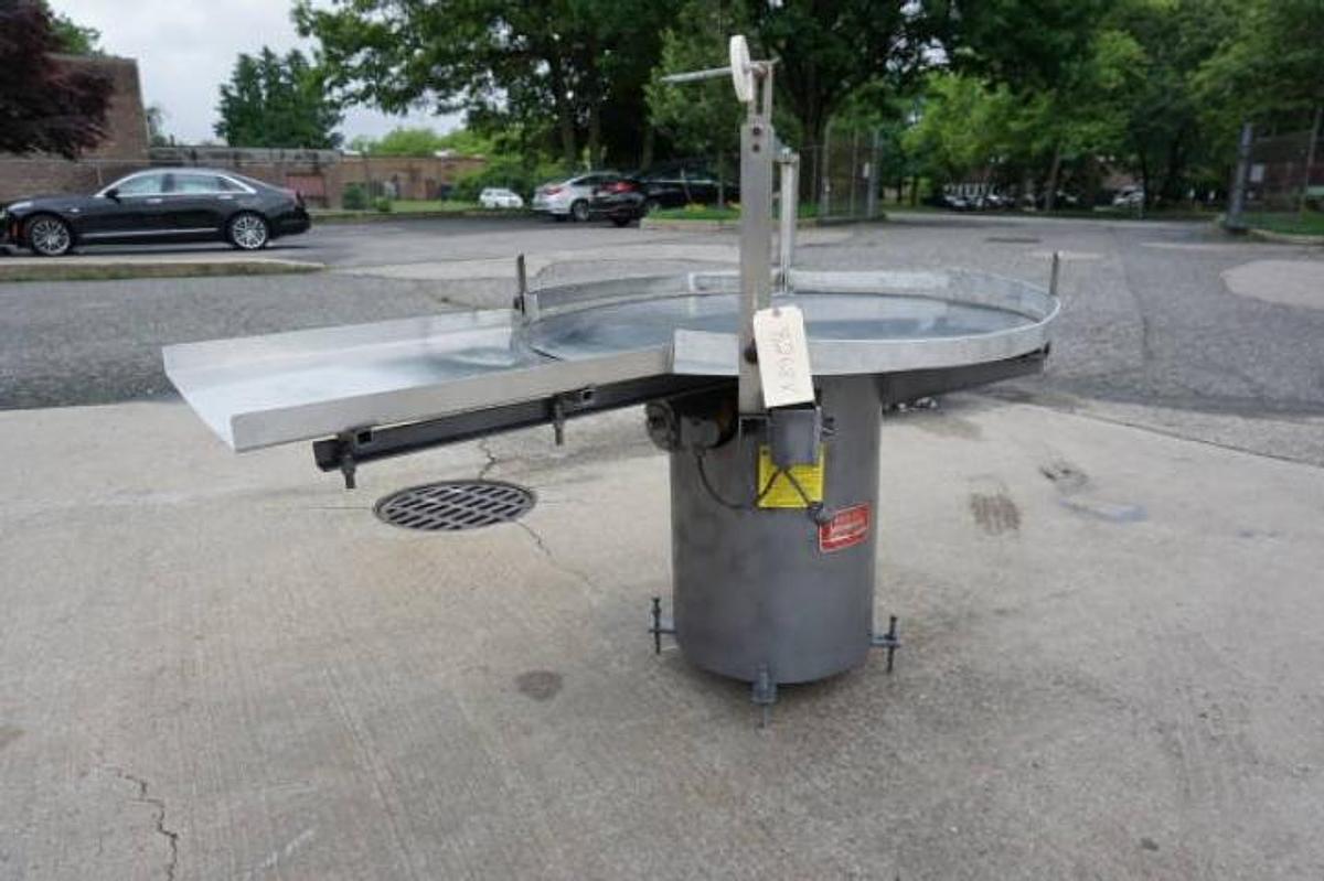 Used 48 In. Kaps All Rotary Unscrambling/Accumulating Table, with Unscrambling Shelf