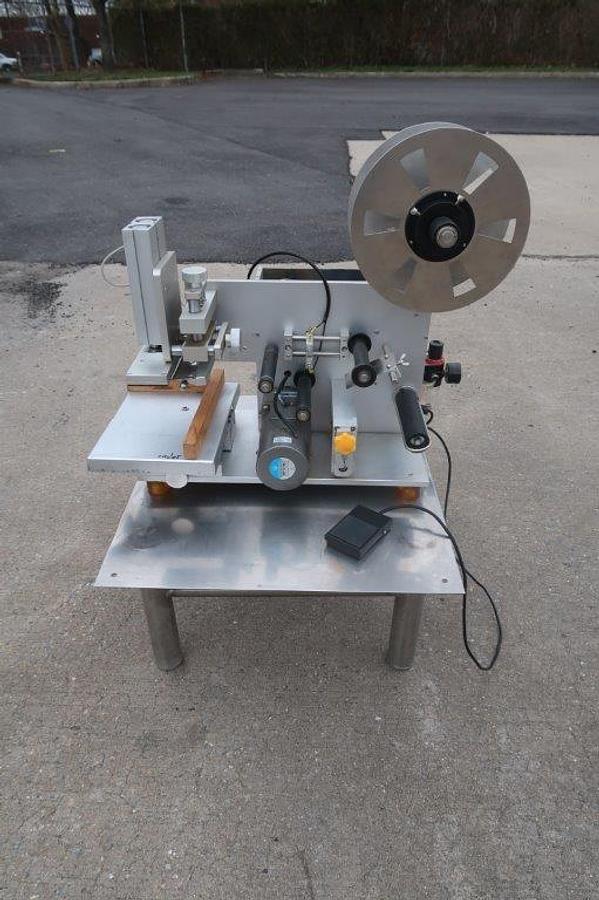 Used Semi-Automatic Tamp-on Tabletop Pressure Sensitive Labeler