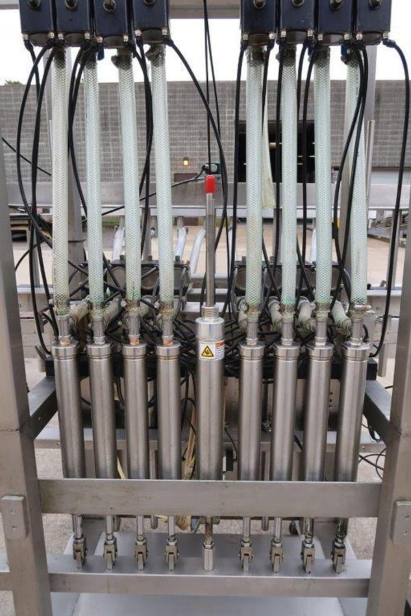 Used Surekap 8 Head Inline Auto Piston Filler, Explosion Proof
