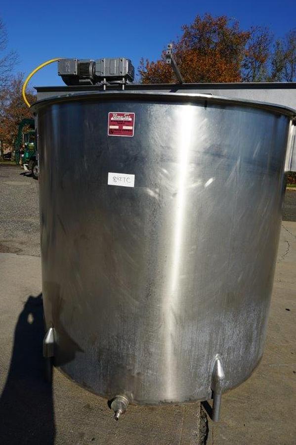 Used 1,360 Gallon Permasan Stainless Steel Vertical Mix Tank