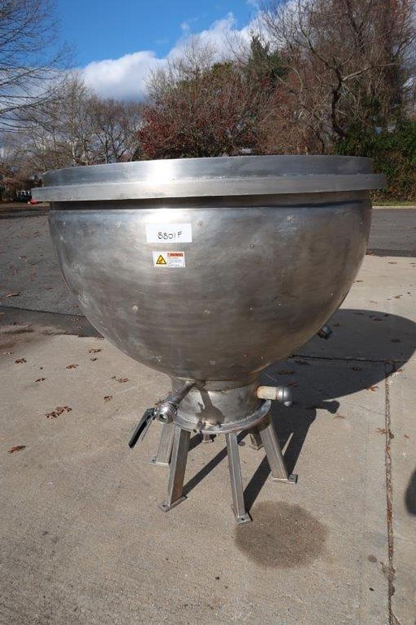 Used 250 Gallon Hubbert Stainless Jacketed Hemispherical Kettle