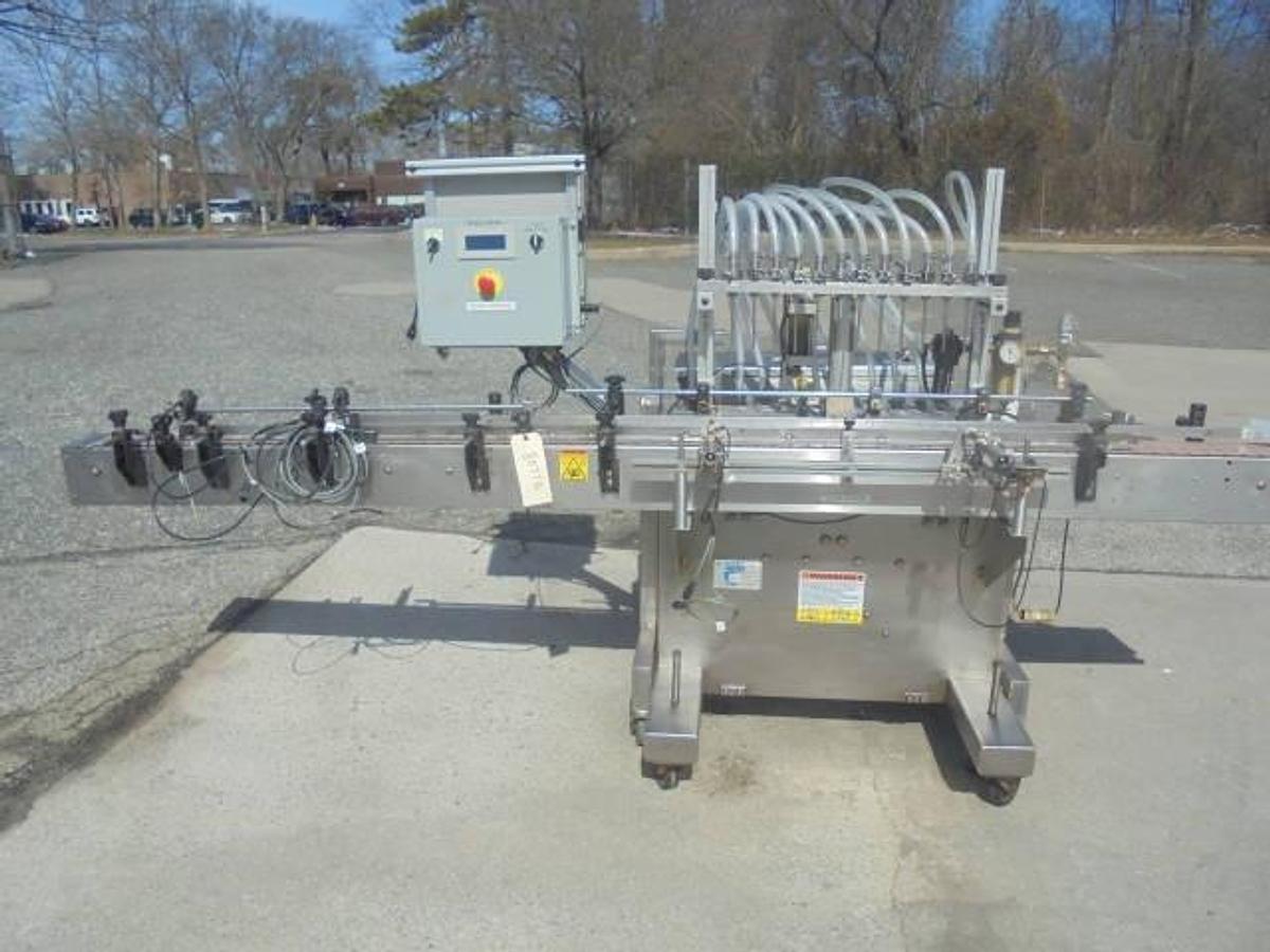 Used Kaps-All 12 Piston Inline Automatic Filling Machine