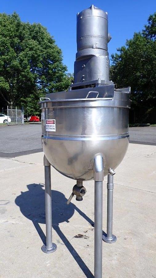 Used 60 Gallon Groen SS Twin Action Scraper Agitated Kettle, 100 PSI