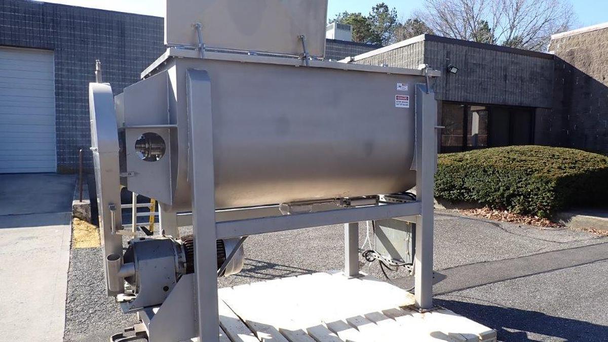 Used 52 Cu. Ft. Stainless Food Grade Double Ribbon Blender, 15 HP
