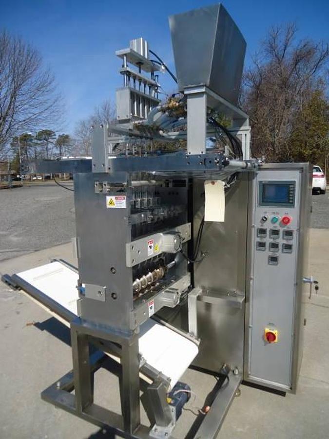 Used Five Lane Vertical Pouching Machine For Creams/Sauces, Stainless