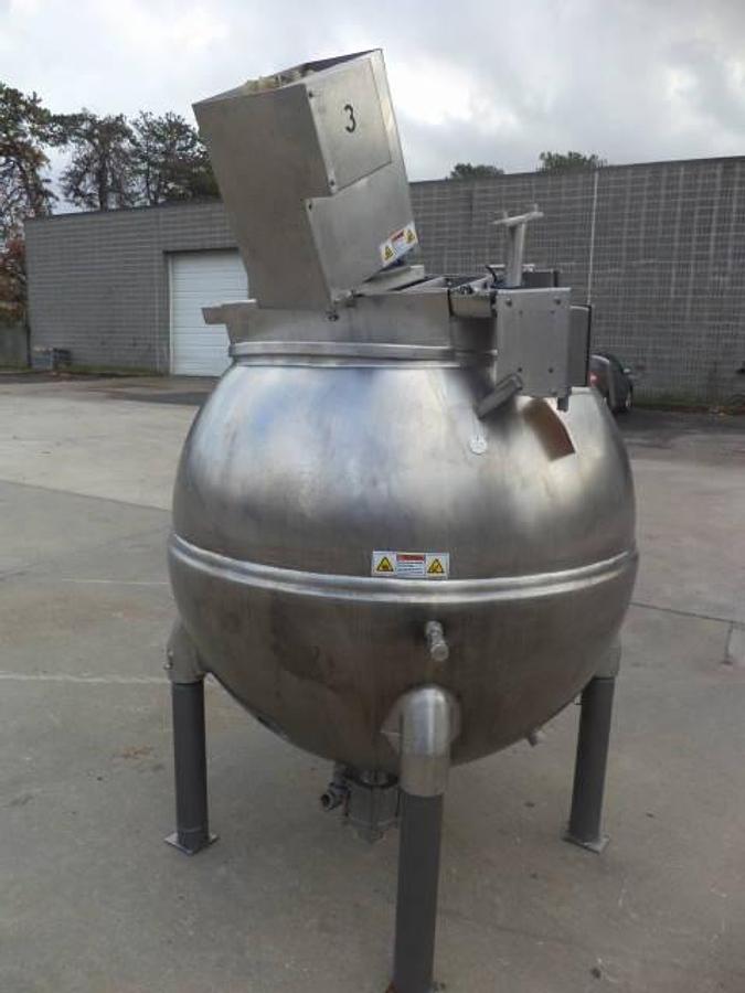 Used 200 Gallon Groen INA Spherical Scraper Agitated Kettle, 100 PSI Jacket